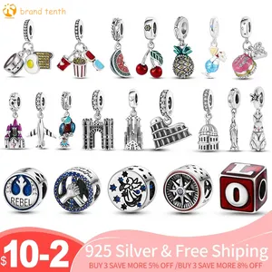 925 Sterling Silver for pandora charms authentic bead endant women Bracelets beads Jewelry Making New Silver Color