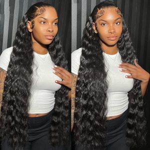 26 Inch Water Wave Lace Front Wig Closure Wig 13x4 Hd Lace Frontal Deep Wave Wigs Brazilian Curly Human Hair