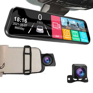 DVRs EACE Auto Black Box Car Dvr Streaming Media Mirror Dash Camera 10 Polegada FHD Gravador de Vídeo Suporte 1080P Câmera RetrovisorHKD230701