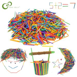 Other Toys 1000Pcs Color Matchstick Wooden Sticks Kindergarten Children Hand Material Creative Wood DIY Crafts Decoupage Ornaments GYH 230630