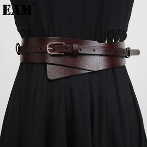 Belts EAM Pu Leather Multicolor Asymmetrical Long Belt Personality Women Fashion Allmatch Spring Autumn 1DD3737 230630