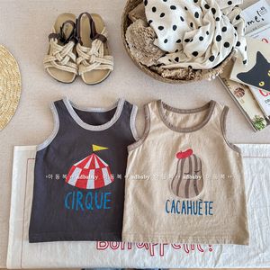 Clothing Sets 5774B Children's Clothes Sleeveless Tops 2023 Summer Casual Girl's T shirt Cotton Boys' Bottoming Shirt 230630