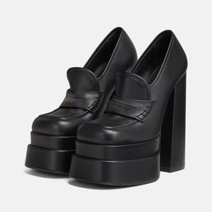 Boots Fashion Double Layer Platform High Heels Pumps для женщин весна летних дизайнерских дизайнеров толстые туфли для вечеринок.