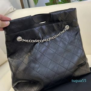 Garbage Bag Women Shoulder Bag Large Capacity Totes Shopping Bags Quilted Leather Handbags Silver Chain Clutch Purse Luggage Trash Bags Inside Zipper Pocket