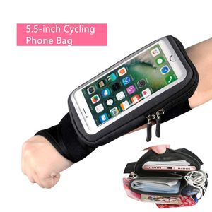 Väskor Cykling handled kör cykel mobiltelefonpåse pekskärm ridning cykel telefon fodral armband utomhus sport mobiltelefon leveranser