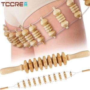 Inne przedmioty do masażu Naturalne drewniane wałek wałowy masażer drewniany 9-kołowy masaż masaż antycelulitu limfatyczny drenaż mięśni Ból Ból