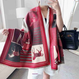H home Boutique plush scarf on sale Autumn and Winter Versatile Long Thickened Scarf Women's Korean Edition Simple Warm Imitation Cashmere Plaid Horse Shawl