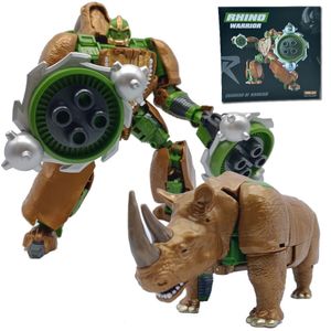 アクショントイフィギュアRhino Warrior Transformation RW 01 Rhinox RW01 Beast Wars Ko Fight Robot Kids Toys 230630