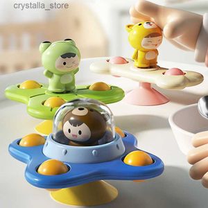 3pcs/set baby toys suction cup spinner toys for toddlers hand fidget sensory toys sensoly stress relief relief lotational rotating rattles l230518