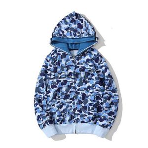 Herrtröjor tröjor designer shark mens hoodie camouflage kvinnor populära träningsmönster sportkläder zip up hoodies högkvalitativ jackstorlek sxxxl j230701