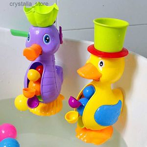 Brinquedos de banho de chuveiro para crianças, animal fofo, pato amarelo, roda d'água, ferramenta de pulverização de água, torneira de bebê, jogo de banho para crianças