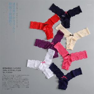 Super Sexig Thong 3st Lot Full Lace Women Panties G String Tangas Low Midj Underwear Hollow Out Ladies S-XL Drop1255p