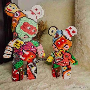 Blocks Half Anatomy Bear Building Blocks Colore del fumetto con cassetto Modello Creativo Micro Diamond Giocattoli per bambini Regali R230701