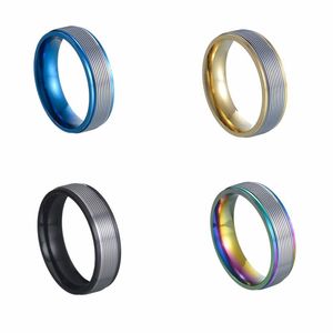 6mm Punk Classic Ring Fashion Personality Titanium Couples Ring Men Kvinnesmycken gåva