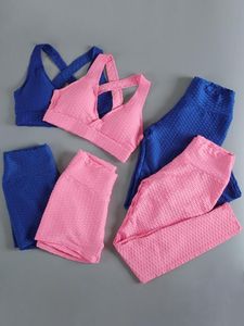 Kjolar anti cellulit 3 -stycken set kvinnliga gymuppsättningar skörd topp och fiess leggings sport shorts set kvinnliga spårdräkt sportdräkt