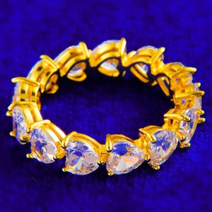 Pierścienie klastrowe bąbelkowe pary pary ślubne pierścionek z serca dla kobiet prawdziwy złoto plisowany mrożony bioder biżuteria trend Prezent 230620