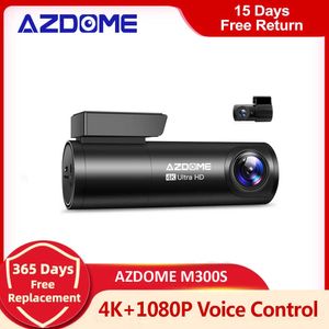 Car DVR Azdome M300S Рекордеры 4K1080P задней камеры (бесплатно 64G TF) 800MP Lens GPS GPS Wi -Fi DVR управление голосовым управлением приборная кулачка Cam NightHkd230701