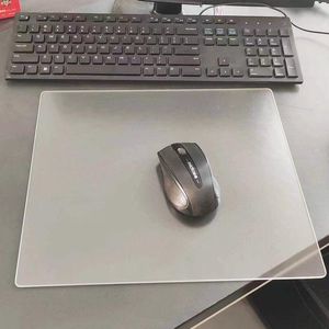 Repousa 18*30 cm de vidro temperado mouse pad game rates bloco transparente mesa mudo antiLiP à prova d'água de gabinete de jogos de teclado para teclado