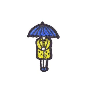DIY-Applikation „Regenschirm-Mädchen“, niedliche Aufnäher zum Kleben, Stickerei, Kleidung, Aufnäher für Kinderkleidung, zum Aufbügeln, Transfer-Patch, Zubehör, 314t