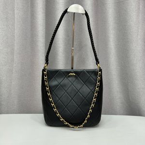 Avrupa 23A yeni Hobo tasarımcı çantası Hippi çantası omuz çantası Kadın omuz çantası Crossbody çanta İnek deri koltuk altı çantası Paris marka moda elmas zincir çanta çanta 23cm