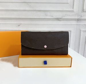 Luksusowy projektant portfela kobieta sarah portfel oryginalny skórzana torebka Uchwyt karty Kobiety modne portfele sprzęgła monety słynne marka brązowa portfel kwiatowy długi portfel