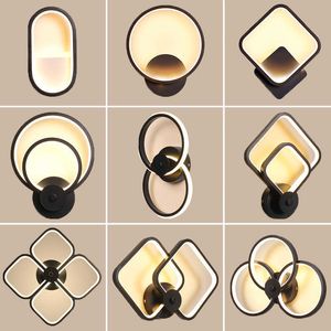 Wall Lamps Hot sale led black and white wall lamp simple art indoor home decoration modern living room corridor bedsideHKD230701