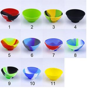 Skålform silikon container mat klass liten gummi 16,5 ml non-stick burkar dabber verktyg lagring oljehållare mini vax container rök förångare toppkvalitet