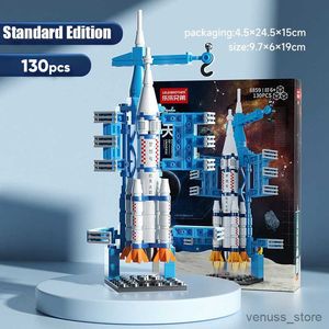 Blockerar konstruktionsleksakens rymdskeppsfartyg Micro Building Brick Shuttle Rocket Model Aerospace Build Blocks R230701