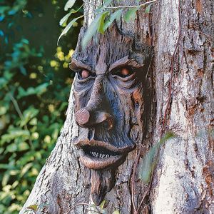 Dekoracje ogrodowe Ozdoby Greenman Tree Symulacja Symulacja twarzy Dekoracja Dekoracja żywicy artefakt Wiselan Horticultural wiszący 230701