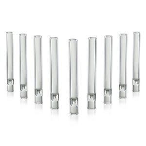 Smoke Shop Tragbares Glas-Räucherpfeifen-Rolltablett Klare Gläser One Hitter 79 x 10 mm Gerade Räucherpfeife Trockenkräuter-Tabakröhre Dugout