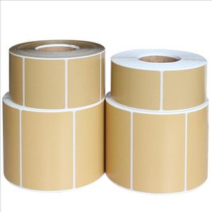 Selbstklebende Aufkleber, direkte Thermo-Etikettenrolle, Breite 20 mm, 60 mm, Kraft-Barcode-Aufkleber für Zebra Godex G-Drucker 230630