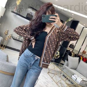 Women's Plus Size Outerwear & Coats designer Knitted cardigan sweater high quality double F letter tees jacquard temperament V-neck thin knit jacket