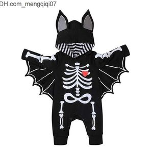 Rompers Rompers Baby Halloween Costumes Baby Bat Halloween Jumpsuit Clothing Print Hooded Romper Bebe Skull Trick Baby Girl Boy Clothes Outfit 220928 Z230701