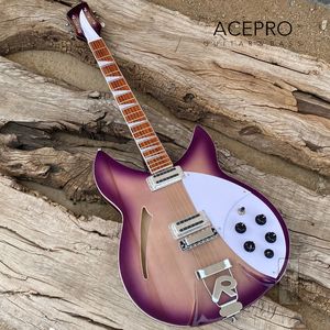 360 Purple Burst E-Gitarre 6 Saiten Semi Hollow Body Guitarra Saitenhalter Brücke Palisander Griffbrett Hohe Qualität