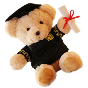 Dockor Graduation Gift Party Decor Doctorial Hat Bear Cartoon Animal Toys Stuffed Season Cotton 230630