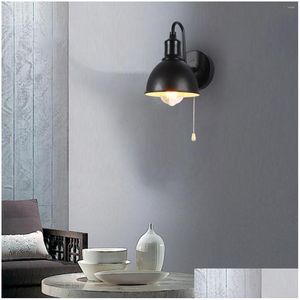 Wall Lamp Light Sconce Mount Fixtures Bedside Pl Chain Switch Industrial For Restaurant Drop Delivery Home Garden El Supplies Deco Dh8Sw