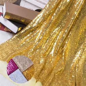 Ny ankomst DIY -tygsekvens Paillette Gold Silver Sparkly Glitter Tyg för klänning Stage Party Wedding Decoration266p