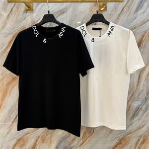 Итальянский бренд Футболки Милан дизайнерские модные мужские и женские Роскошные черно-белые футболки из 100% хлопка с безупречным правильным буквенным принтом и графическим принтом с короткими рукавами, рубашки, футболки, топы