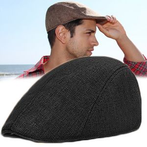 Klasyczna literatura retro berets brytyjska łowca kapelusz mężczyzna kobiety bawełniany lniana beret newsboy caps solid bluszcz unisex moda płaskie czapki