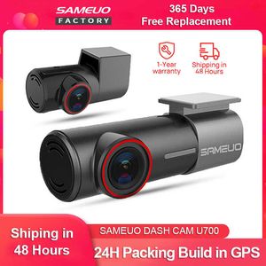 Araba DVR Dash Cam Çift Lens 1944p Video Kaydedici Uygulaması Gece Görüşü 24H Park Modu Otomatik DVR Wifi Kara Kutu Ön ve Arka Kamera GPSHKD230701