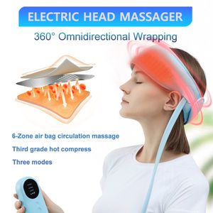 Huvudmassager Huvud Airbag Massage Headband Electric Air Pressure Head Massager Knådning Migrän Stress Huvudvärk Smärta Relief Insomnia Therapy 230630