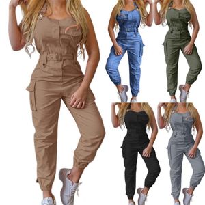 Kvinnors jumpsuits rompers kvinnlig enkel ren färg sexiga overaller dam kvinnor jumpsuit hög midja för parti 230630