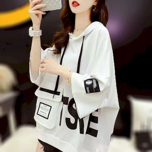 女性のパーカースウェットシャツ夏の女性半袖フーディールーズフード付きTシャツフライドストリート韓国のスウェットシャツハラジュクフーディーレディースTシャツ230630
