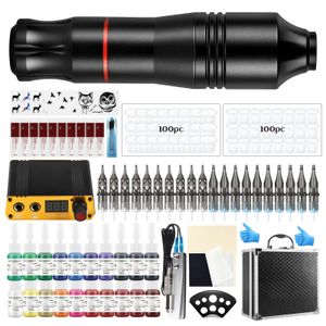 Tattoo Maschine Tattoo Maschinen Tattoo Rotary Pen Kit mit Tattoo Box Mast Set Patrone Nadel Tattoo Körper Permanent Make-up Kunst Werkzeuge Sets 230630