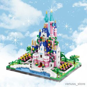 Blokları Prenses Kalesi Yapı Taşları Modeli Set Pembe Mavi Kilise Şehir Klasik Karikatür İnşaat Oyuncakları Yetişkin Ev Dekorasyonu R230701