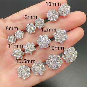 Серьги-гвоздики из стерлингового серебра 925 пробы с бриллиантами для мужчин и женщин, серьги-гвоздики с цветком из муассанита, хороший подарок