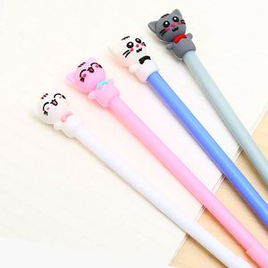 Pens 36pcs Koreli komik sevimli kedi kalemler mavi mürekkep kawaii ofis aksesuar eğlenceli okul kalemi balo kırtasiye rollerball malları kit şey