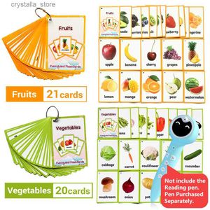 2 set Baby Learning English Word Flash pocket Cards per bambini Giocattoli educativi Montessori Memorie Giochi Gioco da tavolo per bambini L230518