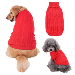 Dog Apparel Supplies Dog Clothing Solid Color Twisted Turtleneck Pet Dogs Sweater Autumn Wholesale