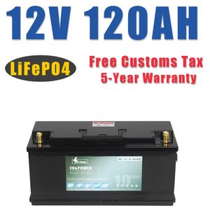 12V 120Ah LiFePO4 Bateria Com BMS Lithium Power Golf Cart Batteries 6000 Cycles RV Campers Energia Solar Off-Road Off-Grid